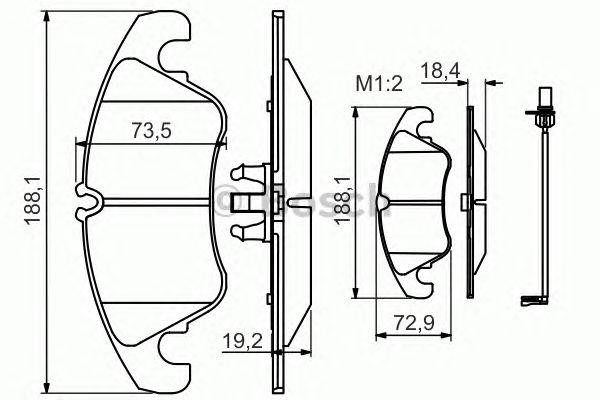 Колодки тормозные дисковые 0 986 494 259 BOSCH