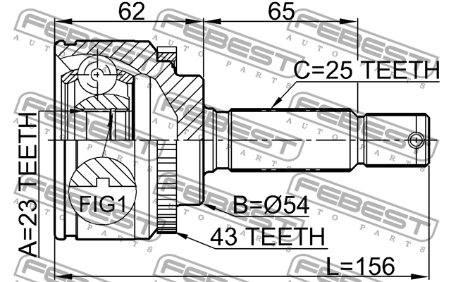 ШРУС 0410-010A43 FEBEST