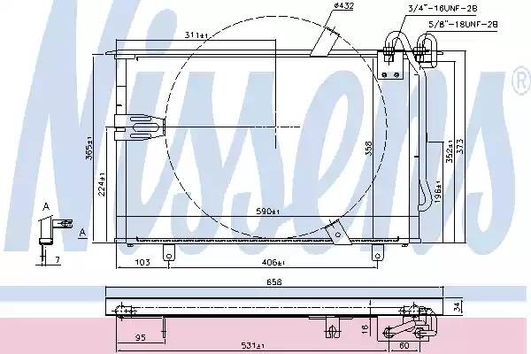 Конденсатор, кондиционер 94408 NISSENS