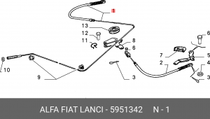 Трос, стояночная тормозная система 5951342 ALFA FIAT LANCIA