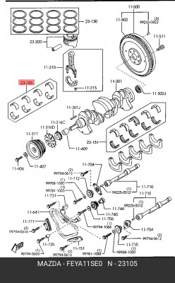 Шатунный подшипник FEYA11SE0 MAZDA
