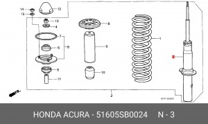 Амортизатор 51605SB0024 HONDA