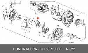 Регулятор генератора 31150PE0003 HONDA