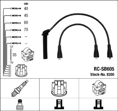 Ккомплект проводов зажигания RC-SB605 NGK NTK