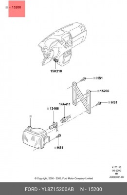 Фара противотуманная YL8Z-15200-AB FORD