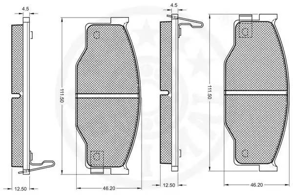 Комплект тормозных колодок, диско 9403 OPTIMAL