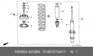 Пружина ходовой части 51401S10A11 HONDA