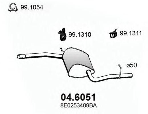 Средний глушитель выхлопных газов 046051 ASSO