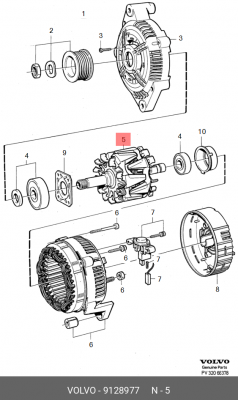 Ротор, генератор 9128977 VOLVO