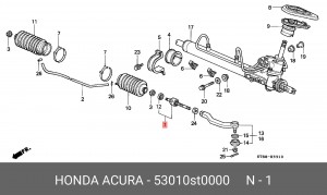 Осевой шарнир, рулевая тяга 53010ST0000 HONDA