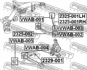 Сайлентблок VWAB-002 FEBEST