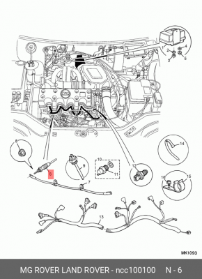 Свеча накаливания NCC100100 MG ROVER LAND ROVER