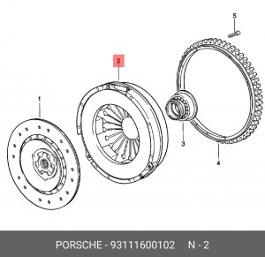 Нажимной диск сцепления 93111600102 PORSCHE
