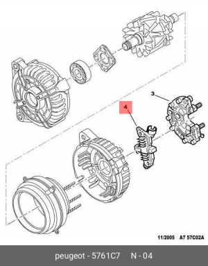 Регулятор генератора 5761 C7 CITROEN PEUGEOT