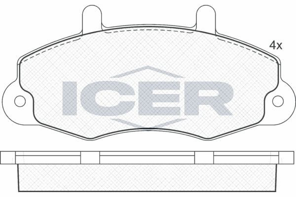 Комплект тормозных колодок, диско 140896 ICER