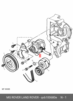 Гидравлический насос, рулевое управление QVB100680E MG ROVER LAND ROVER