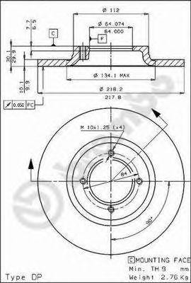 Тормозной диск 08.3372.10 BREMBO