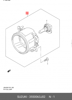Противотуманная фара 3550063J02 SUZUKI