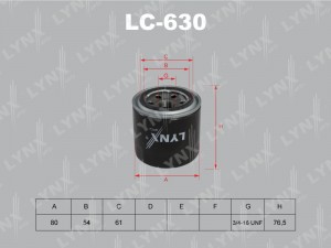Фильтр масляный двигателя LC-630 LYNXAUTO