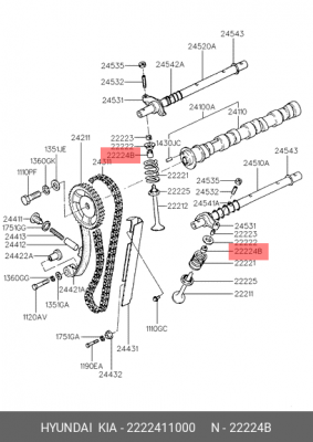 Уплотнительное кольцо, стержень кла 2222411000 HYUNDAI KIA