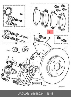 Комплект тормозных колодок, диско C2S48024 JAGUAR