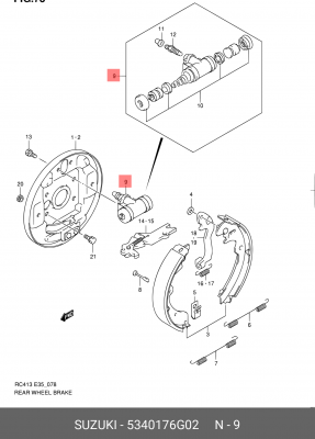 Колесный тормозной цилиндр 53401-76G02 SUZUKI