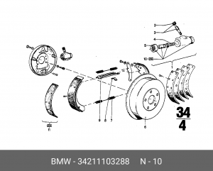 Ремкомплект, колесный тормозной цилиндр 34 21 1 103 288 BMW