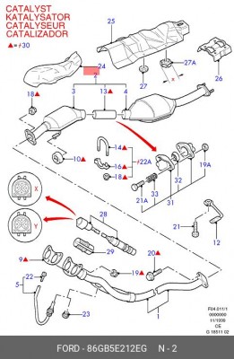 Катализатор 86GB-5E212-EG FORD