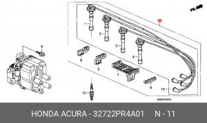 Провода высоковольтные системы зажигания (комплект) 32722PR4A01 HONDA