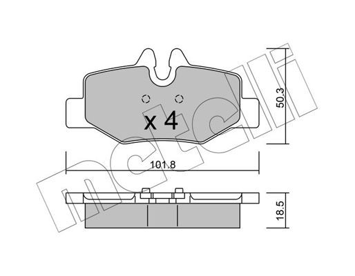 Комплект тормозных колодок, диско 2205760 METELLI