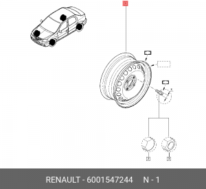 Диск колеса 6001547244 RENAULT