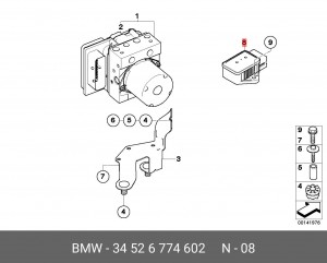 Датчик, продольное / поперечное ускорение 34 52 6774602 BMW
