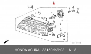 Основная фара 33150SH3B03 HONDA