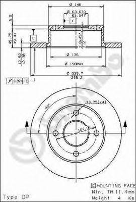 Тормозной диск 08.4946.20 BREMBO