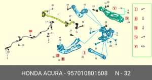Болт крепления 957010801608 HONDA