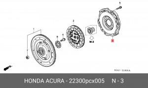 Нажимной диск сцепления 22300PCX005 HONDA