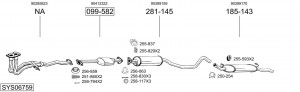 Средний глушитель выхлопных газов 282621 BOSAL