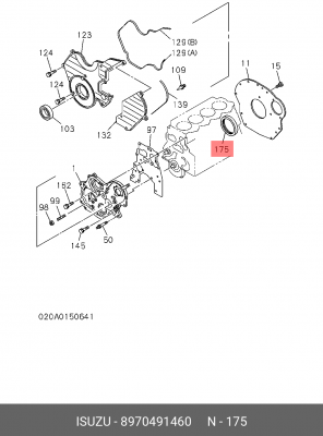 Уплотняющее кольцо, коленчатый вал 8-97049-146-0 ISUZU