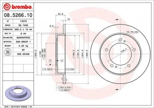 Тормозной диск 08.5266.10 BREMBO