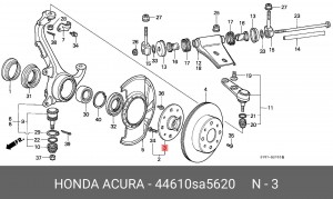 Комплект подшипника ступицы колеса 44610SA5620 HONDA