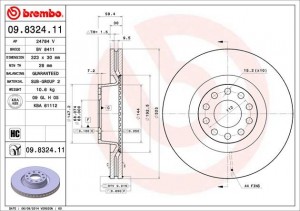 Тормозной диск 09.8324.11 BREMBO