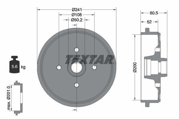 Тормозной барабан 94020500 TEXTAR