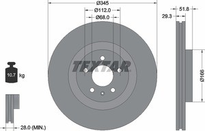 Диск тормозной 92160200 TEXTAR