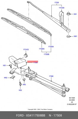 Двигатель стеклоочистителя XS41-17508-BB FORD