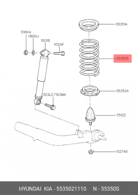 Пружина ходовой части 5535021110 HYUNDAI KIA
