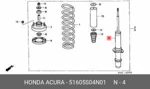 Амортизатор 51605-S04-N01 HONDA