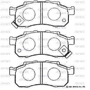 Колодки тормозные дисковые SN569P ADVICS