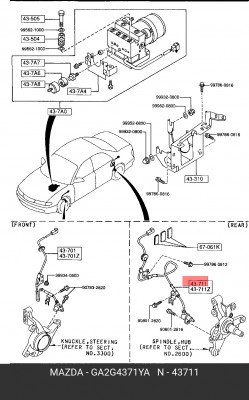Датчик, частота вращения колеса GA2G4371YA MAZDA