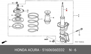 Амортизатор подвески 51606S6EE02 HONDA