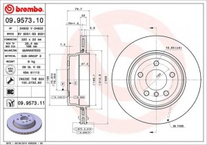 Тормозной диск 09.9573.10 BREMBO